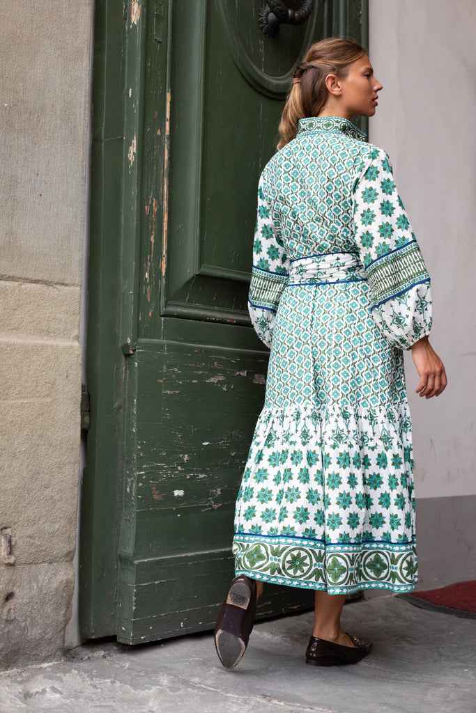 SUE SARTOR Flounce | Verdigris Fiore