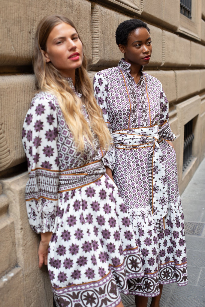 SUE SARTOR Flounce | Plum/Espresso Fiore