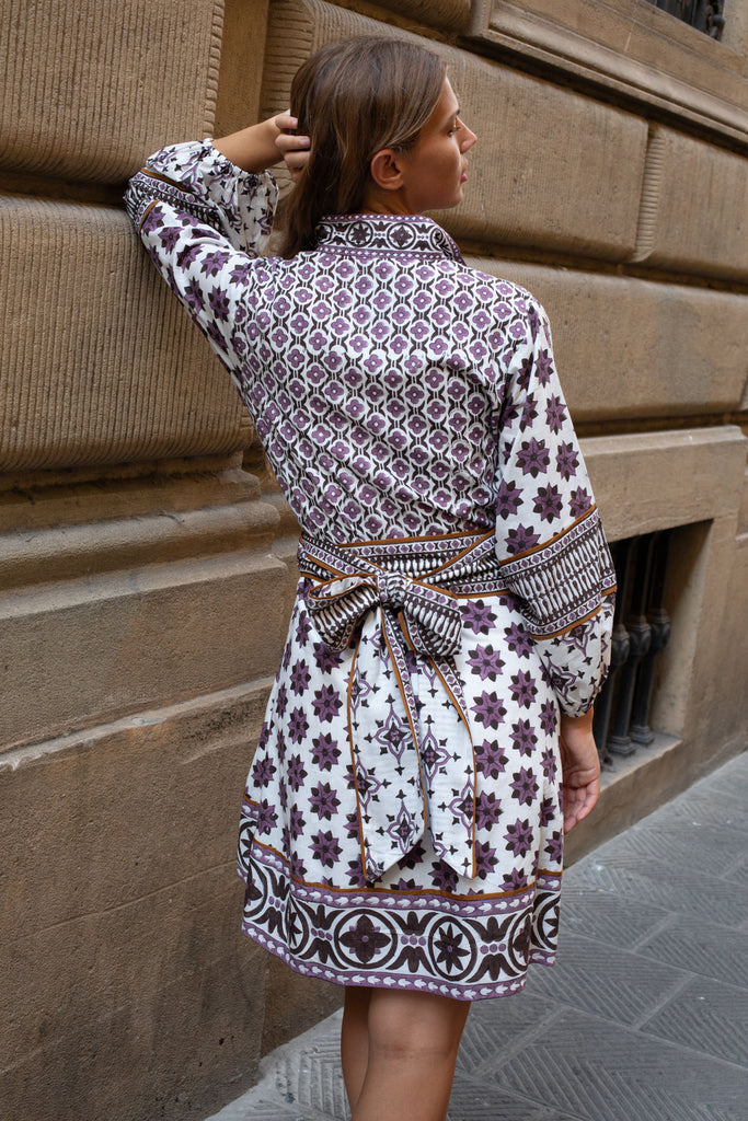 SUE SARTOR Flounce Shorty | Plum/Espresso Fiore