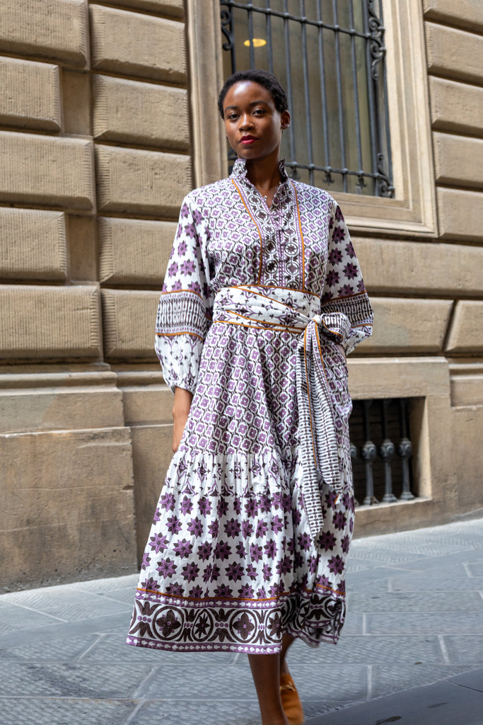 SUE SARTOR Flounce | Plum/Espresso Fiore