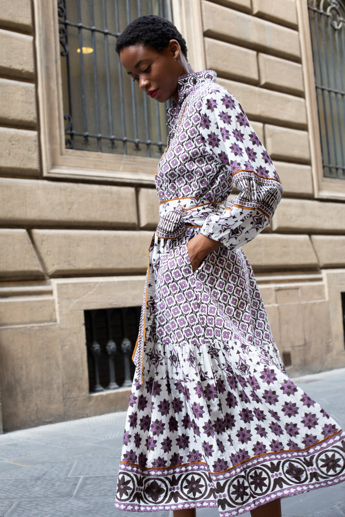 SUE SARTOR Flounce | Plum/Espresso Fiore