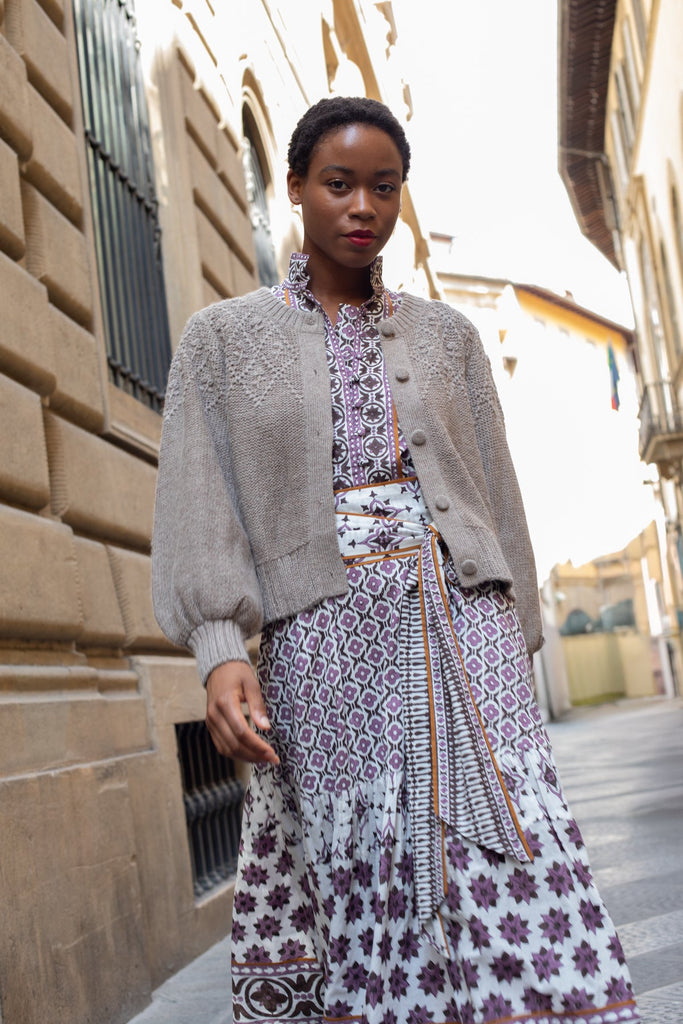 SUE SARTOR Flounce | Plum/Espresso Fiore