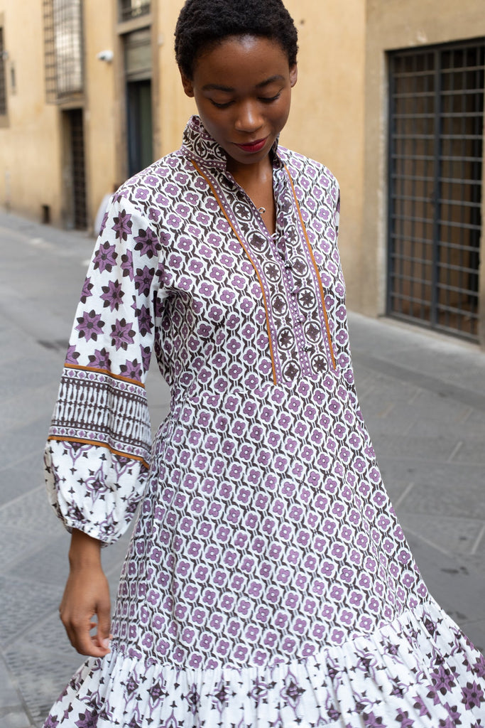 SUE SARTOR Flounce | Plum/Espresso Fiore