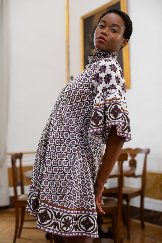 Palladio Kaftan Short | Plum/Espresso Fiore