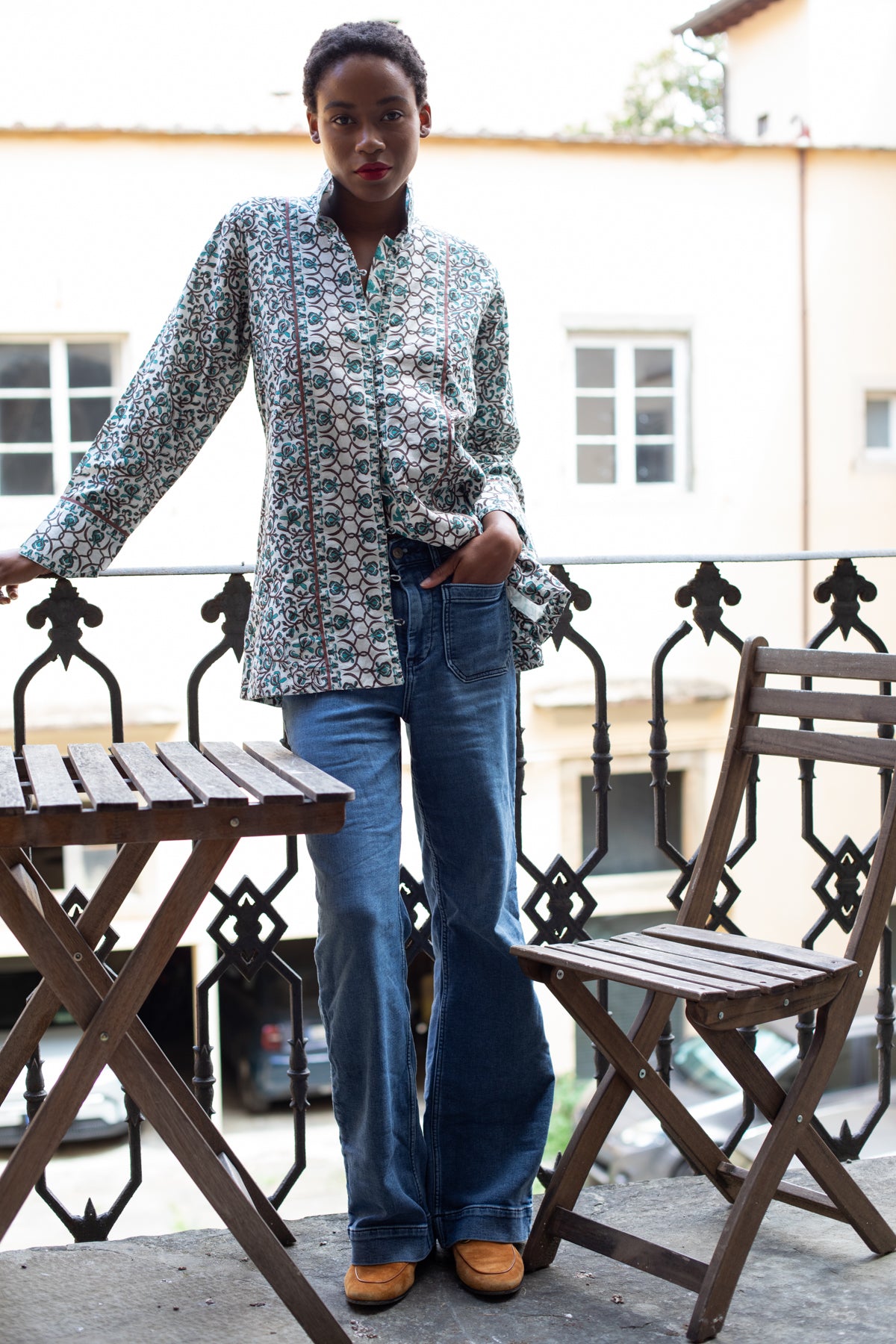 Marrakech Tunic | Verdigris/Espresso Iris – SUE SARTOR