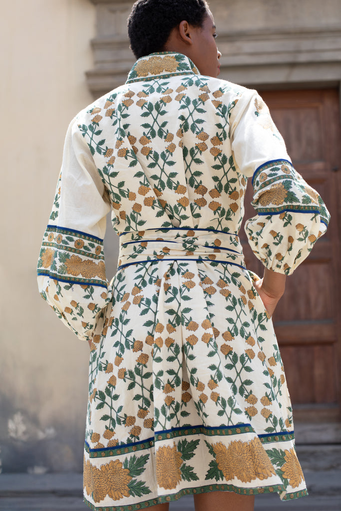 SUE SARTOR Flounce Shorty | Honey/Olive Mum