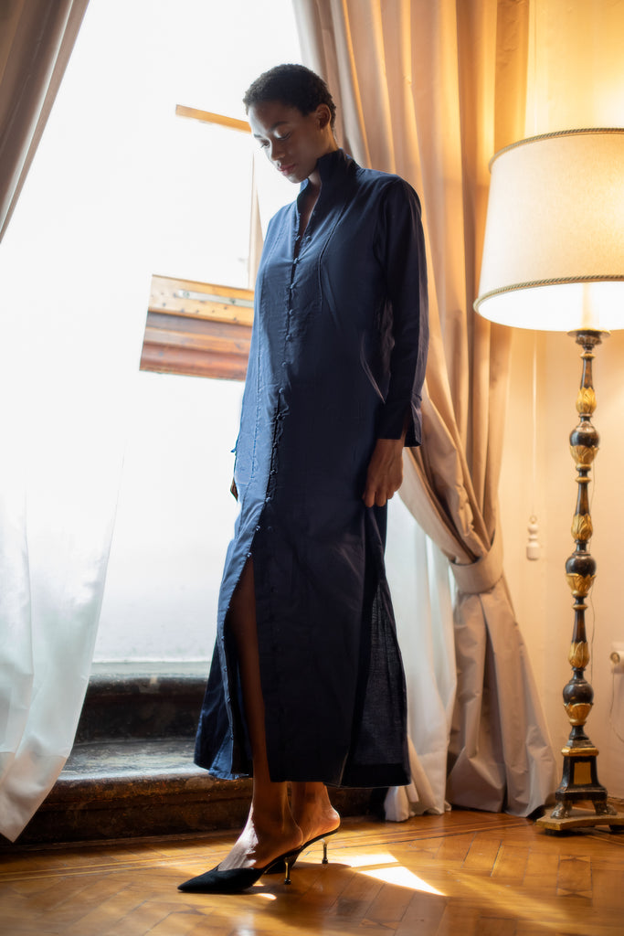 Marrakech Kaftan | Navy Cotton