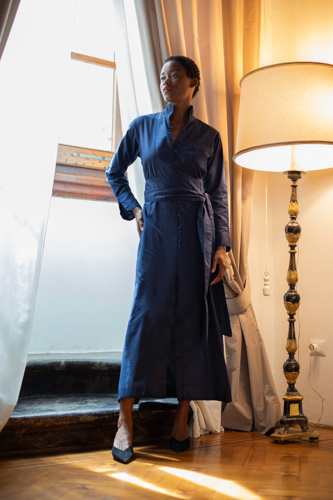 Marrakech Kaftan | Navy Cotton