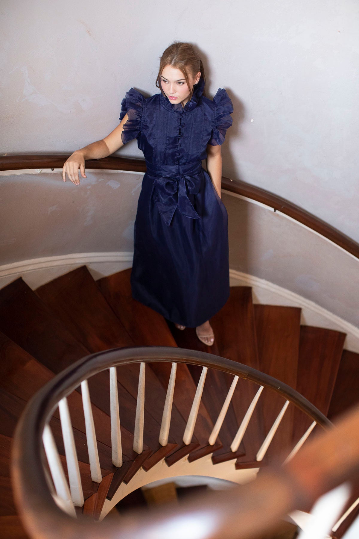 Fairfield Dress | Navy Silk Organza – SUE SARTOR