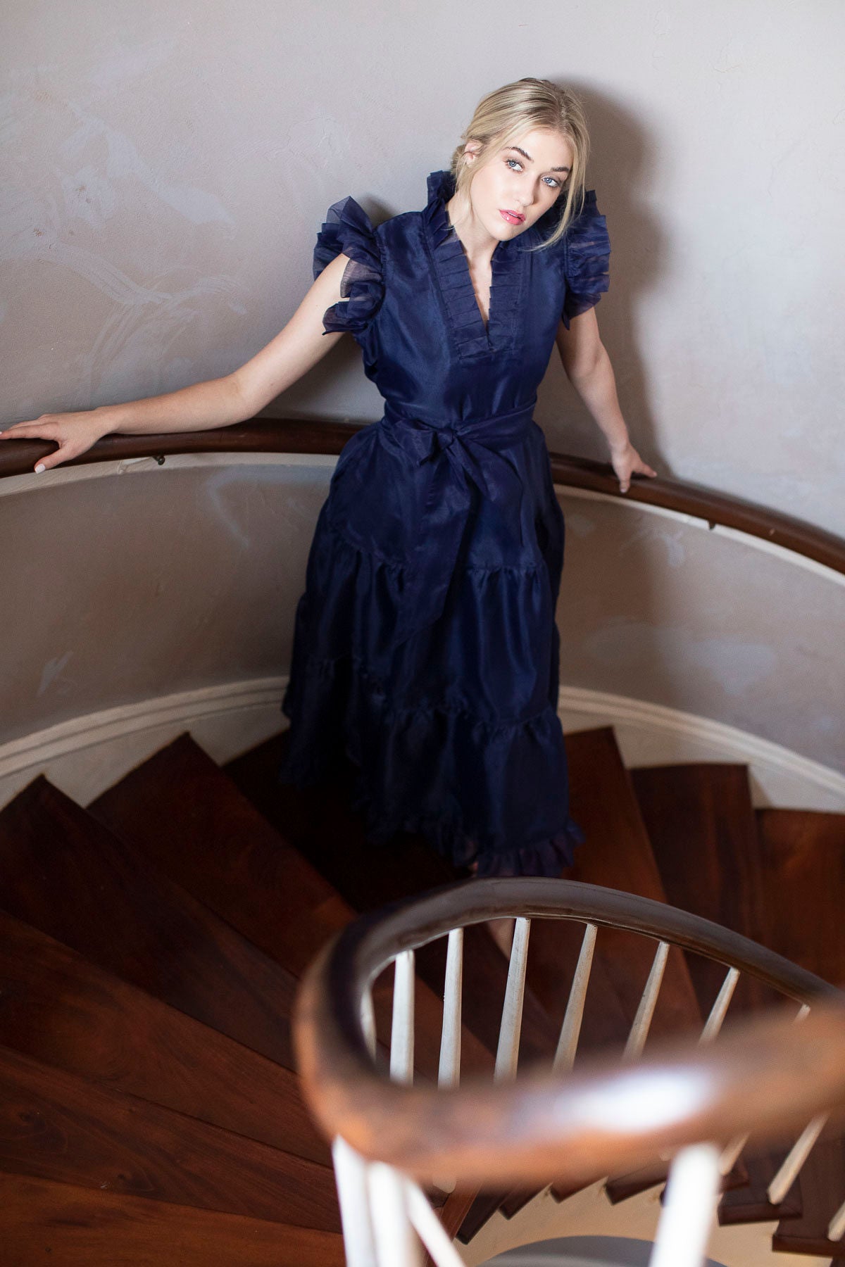 Firenze Dress | Navy Silk Organza – SUE SARTOR