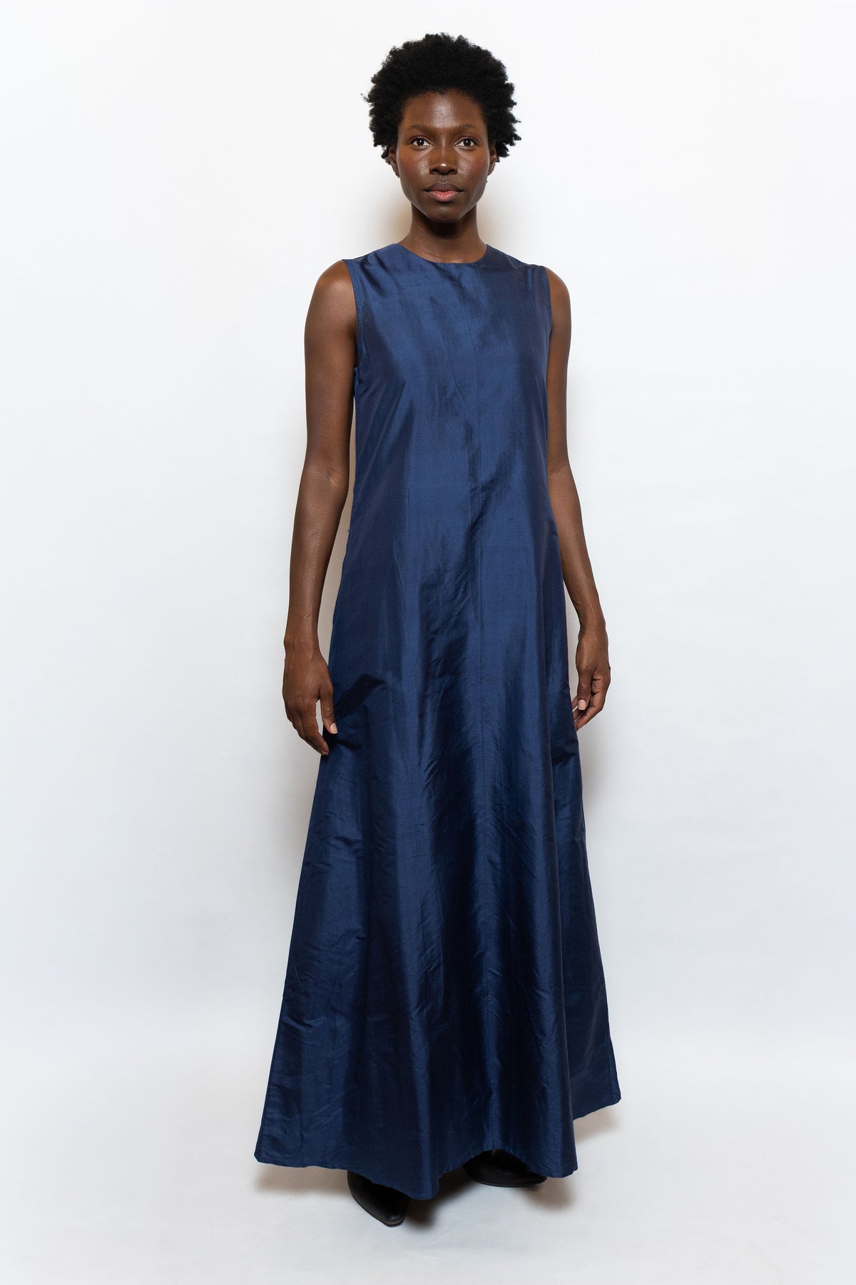 Tibi Dress | Navy Silk Taffeta