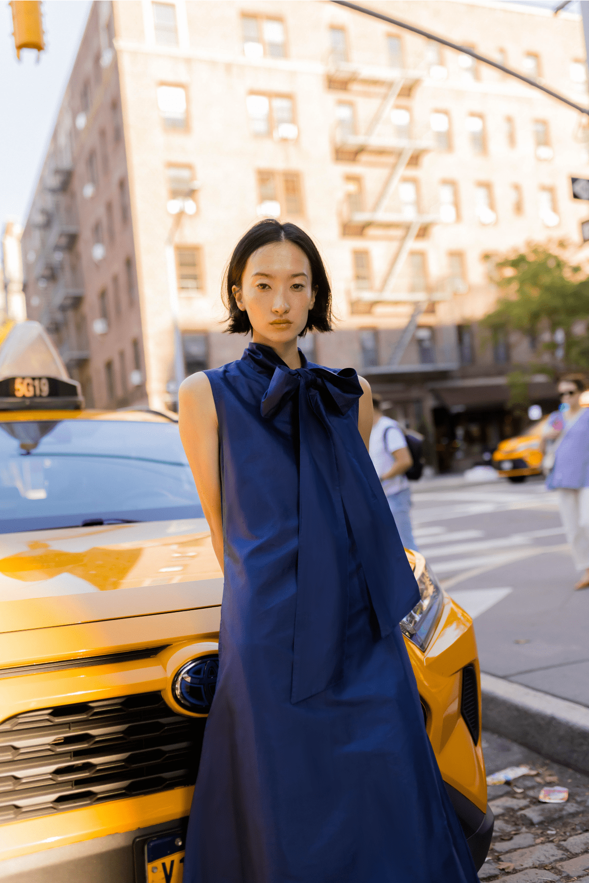 Tibi Dress | Navy Silk Taffeta