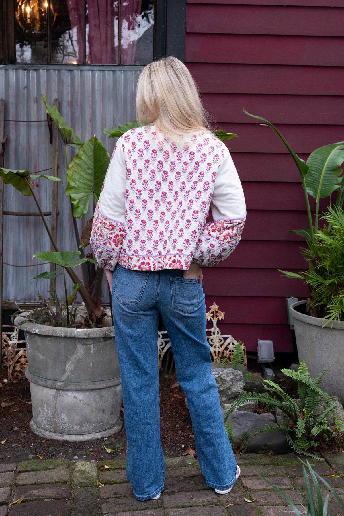 Blouson Jacket | Cassis/Lavender Victorian Frieze