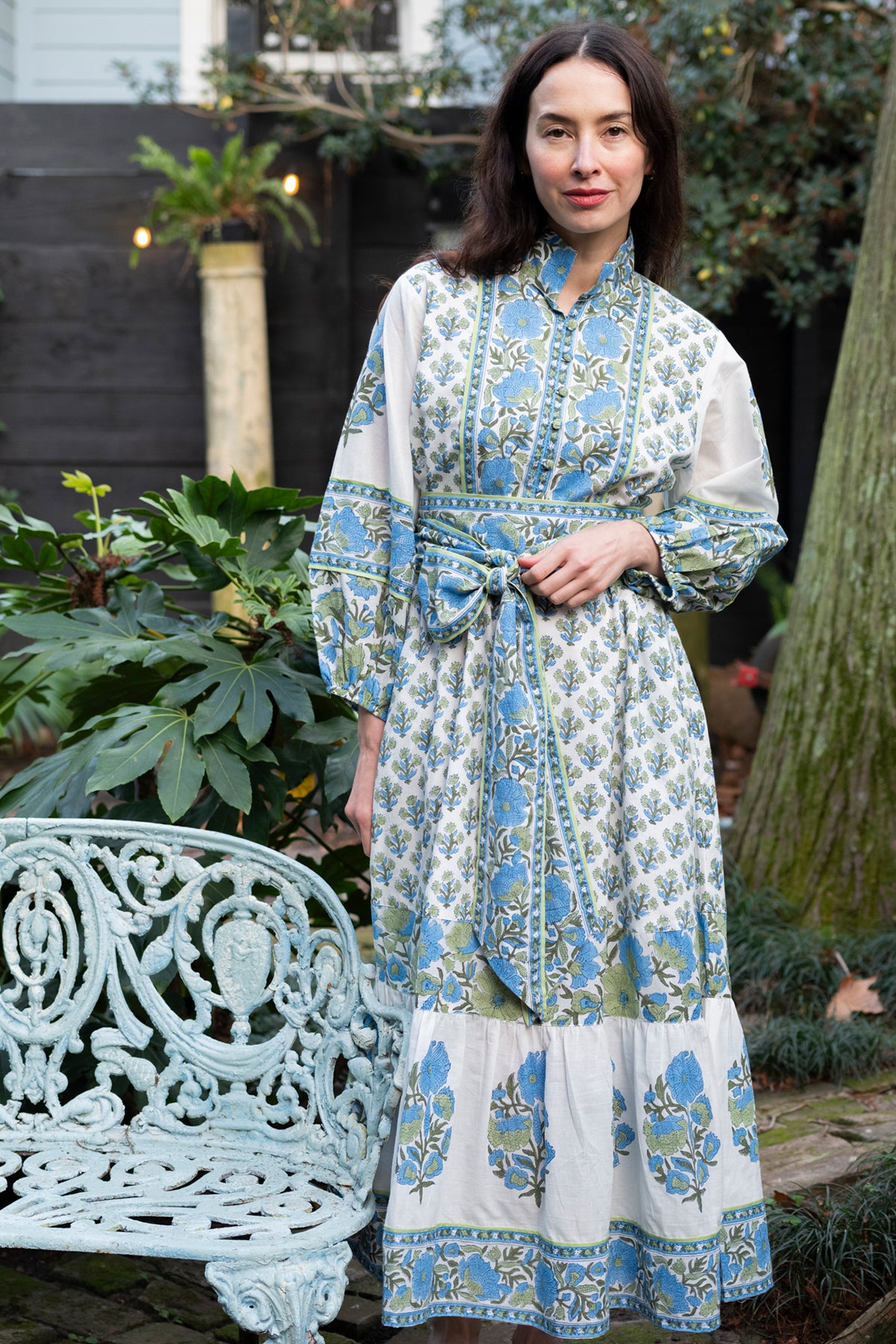 SUE SARTOR Flounce | Bleu/Thyme Vintage Poppy