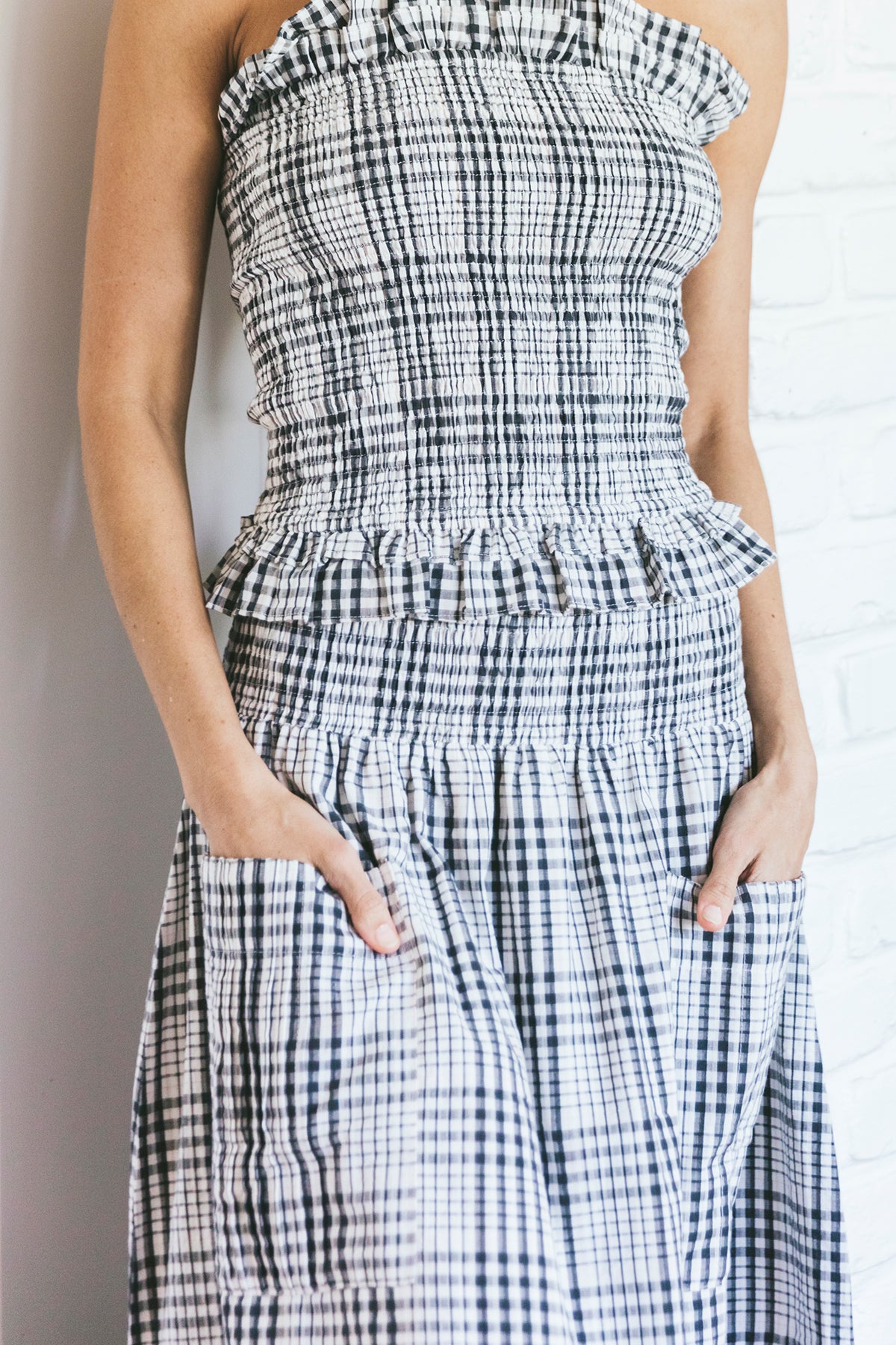 Arles Skirt | Noir et Blanc Cannes Windowpane