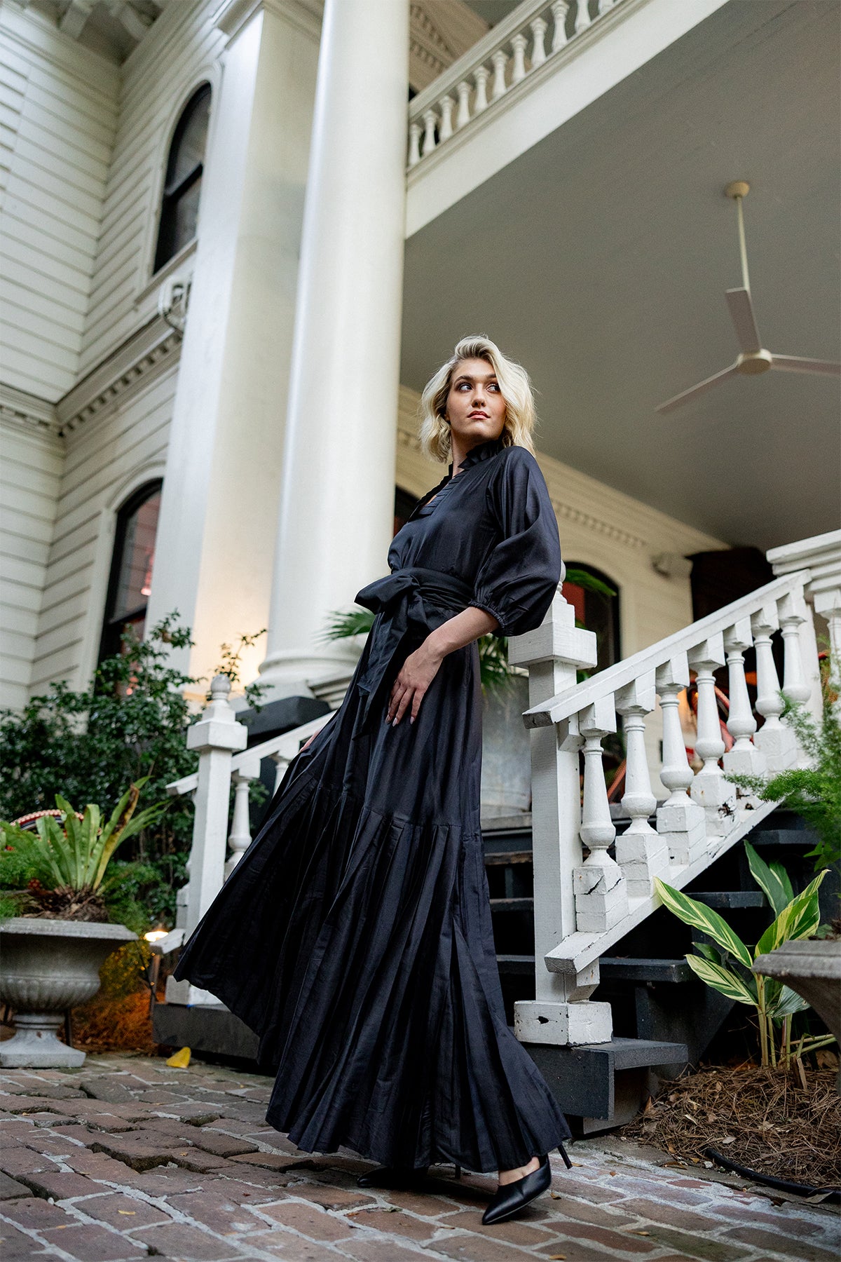 Sue Sartor Plissé Volant™️ Maxi | Taffetas de soie brute brume