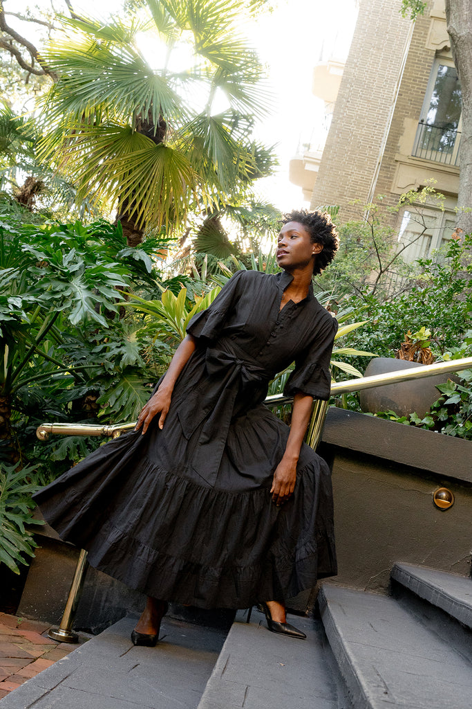 Hamilton Kaftan | Black Cotton Travel