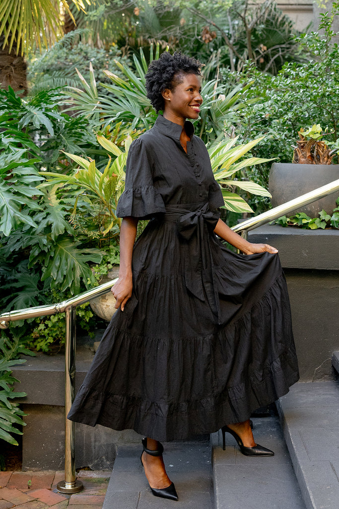 Hamilton Kaftan | Black Cotton Travel