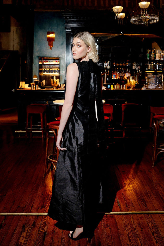 Tibi Dress | Black Silk Taffeta