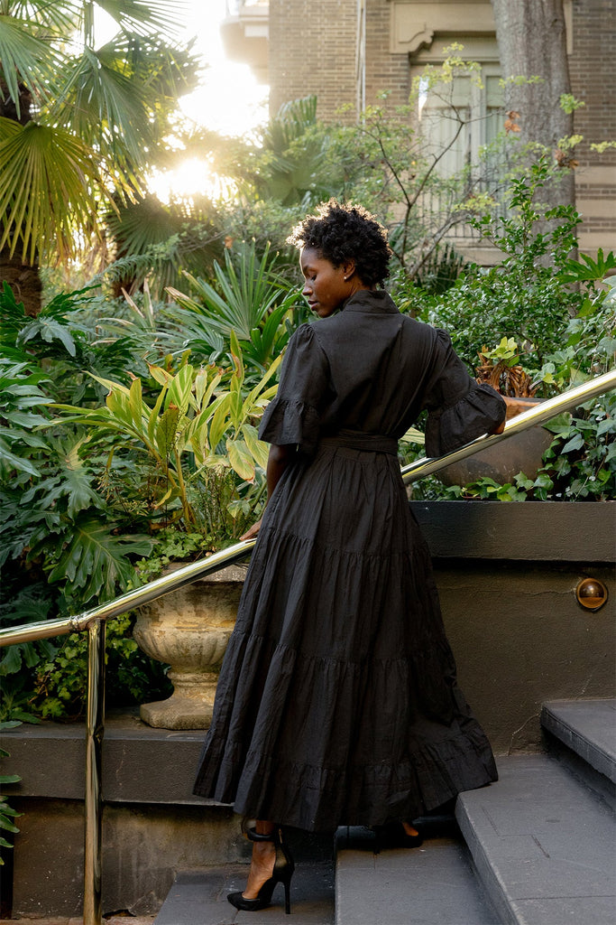 Hamilton Kaftan | Black Cotton Travel