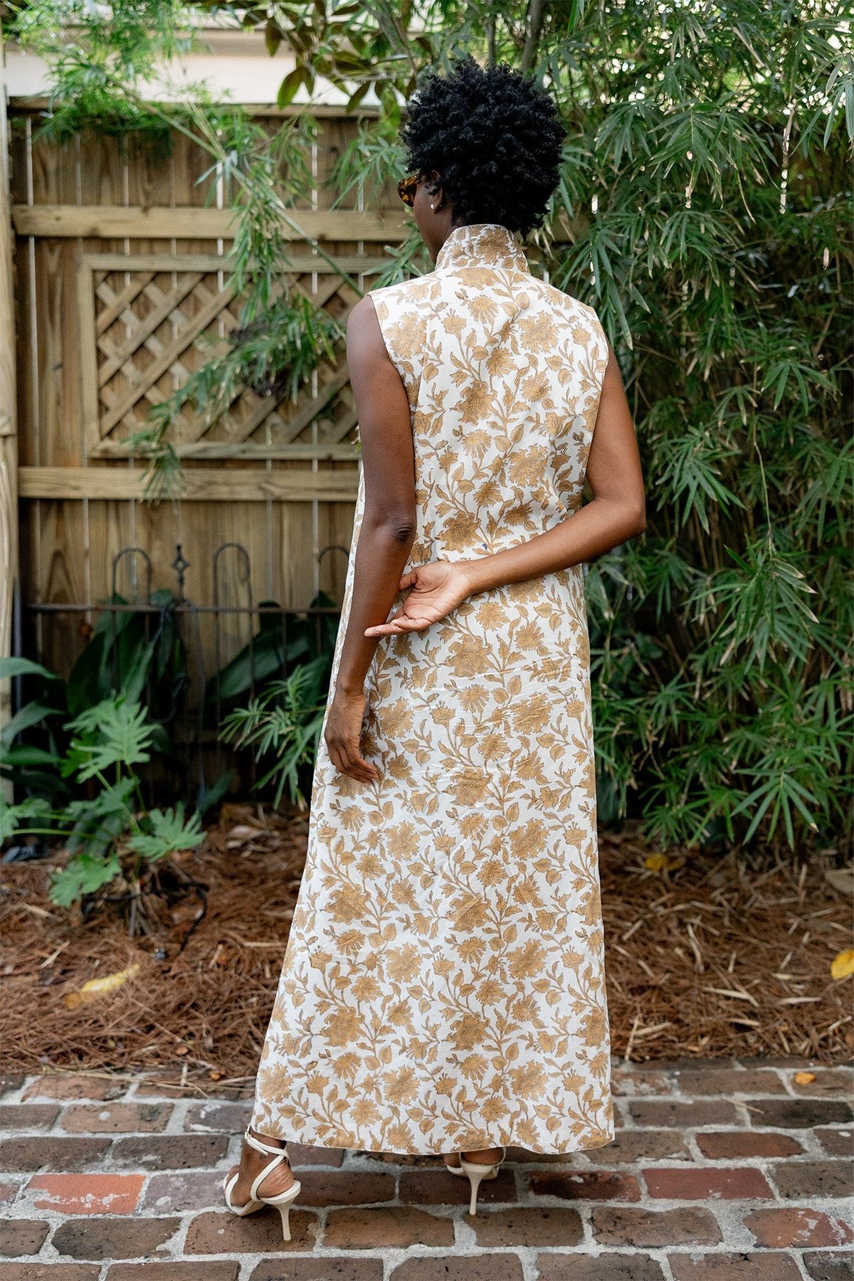 Sleeveless Marrakech Kaftan | Chino/Navy Vintage Lily