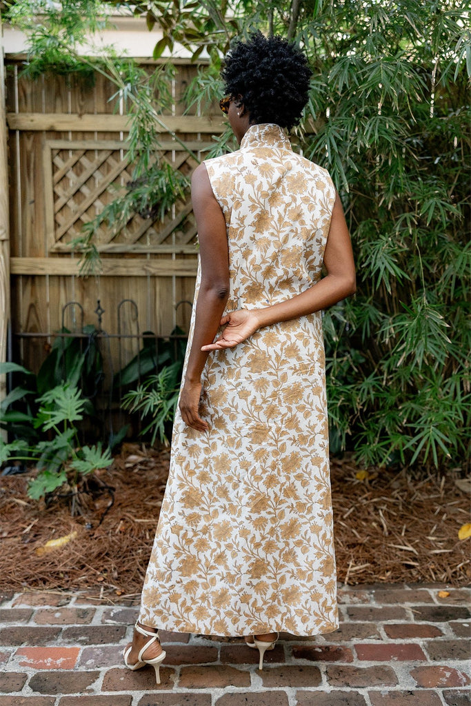 Sleeveless Marrakech Kaftan | Chino/Navy Vintage Lily