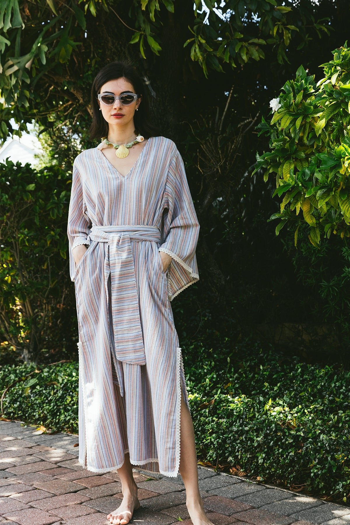 V-Neck Beach Kaftan Long – Kaftan – by SUE SARTOR