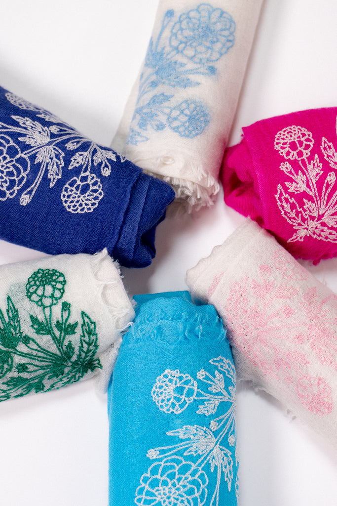 Cashmere Shawl | Marigold Embroidery