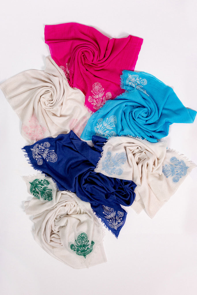 Cashmere Shawl | Marigold Embroidery