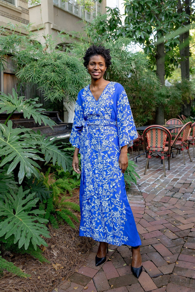 SS Kaftan | Cobalt Blue/Sky Blue Silk