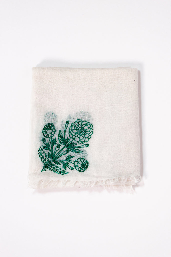 Cashmere Shawl | Marigold Embroidery