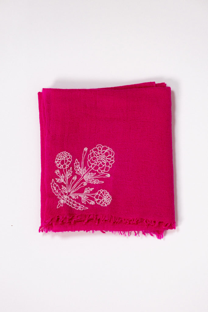 Cashmere Shawl | Marigold Embroidery