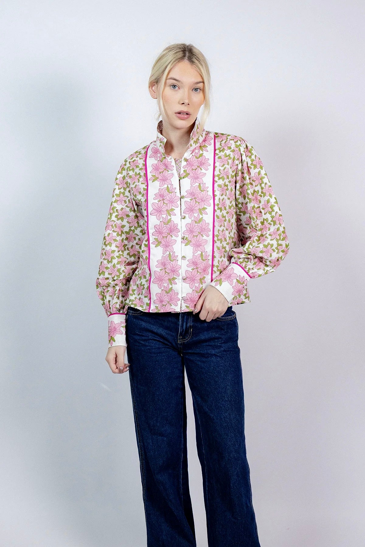 Boxy Balloon Sleeve Top | Pink Azalea