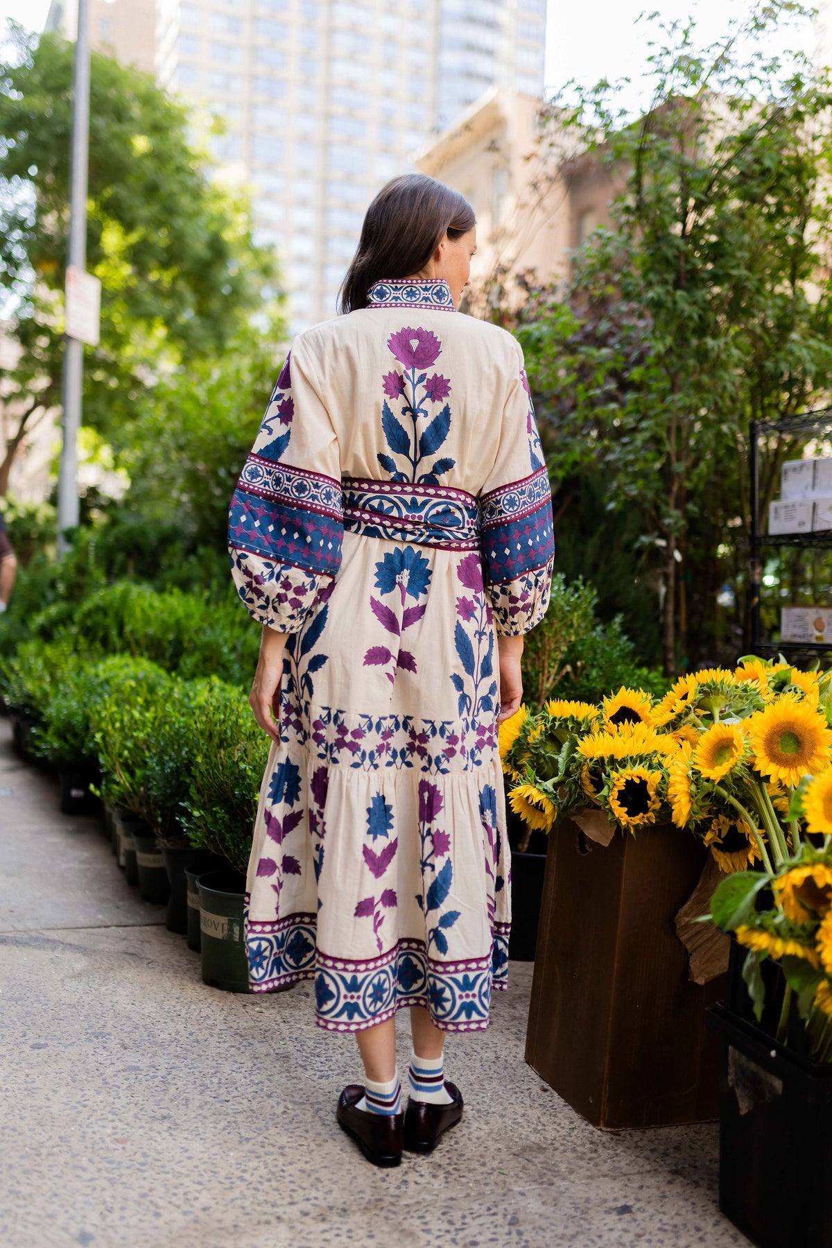 SUE SARTOR Flounce | Mulberry/Navy Dahlia