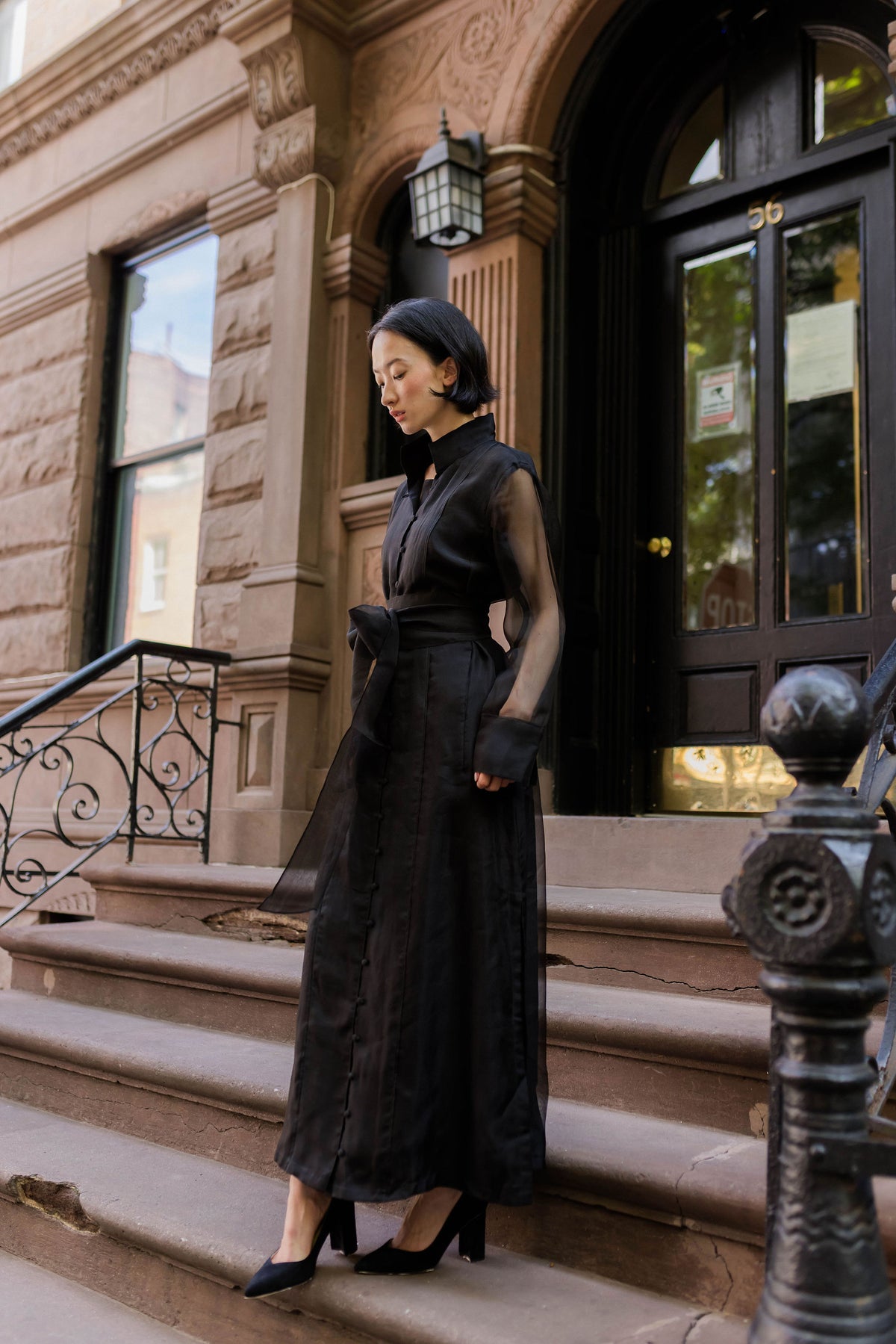 Marrakech Kaftan | Black Silk Organza