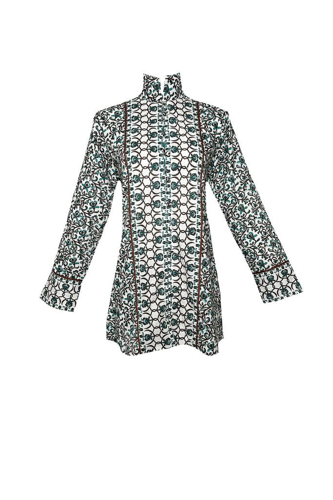 Marrakech Tunic | Verdigris/Espresso Iris