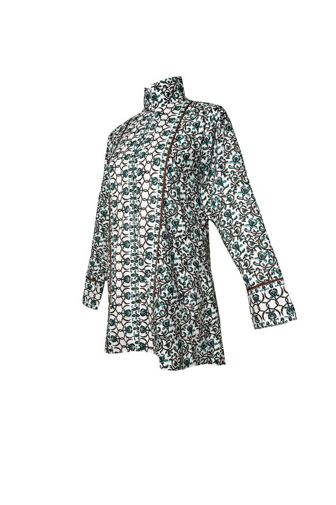 Marrakech Tunic | Verdigris/Espresso Iris