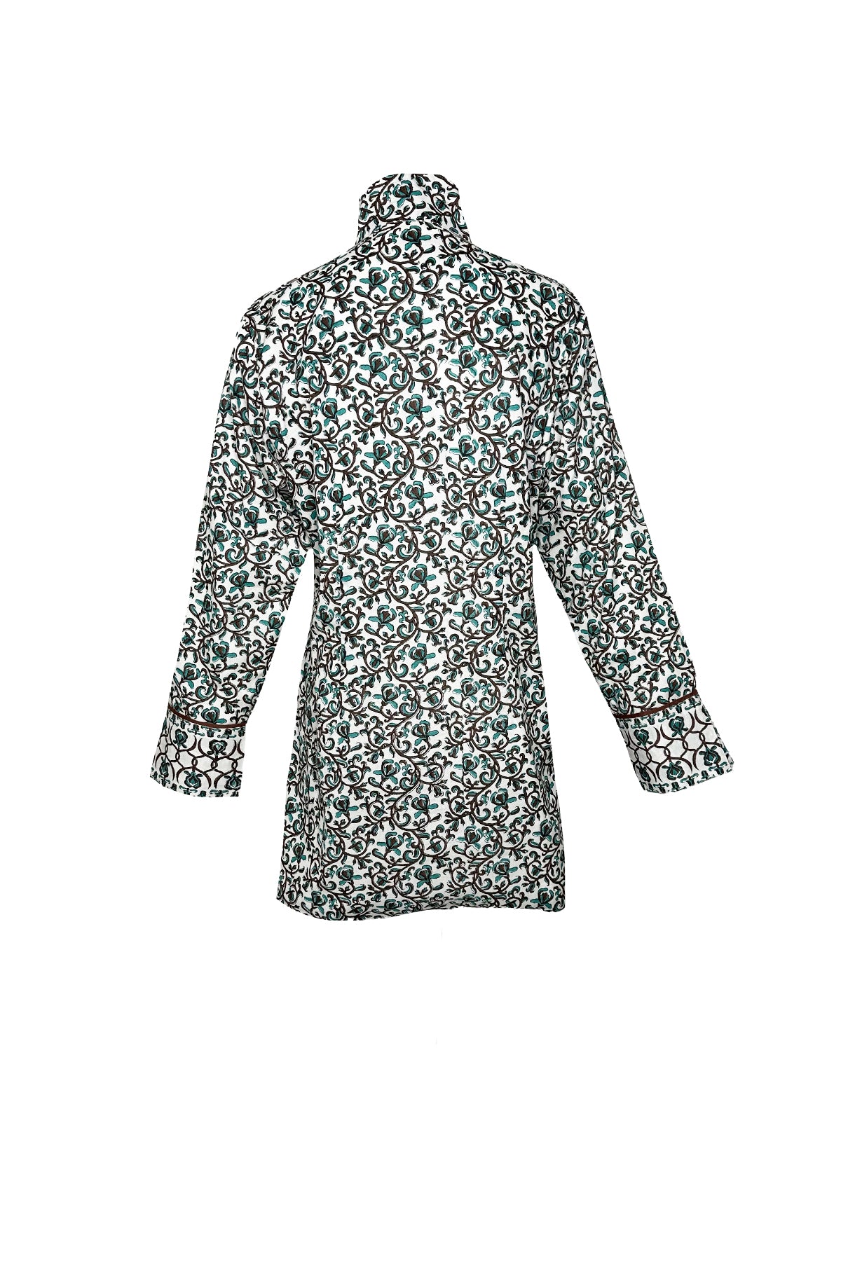 Marrakech Tunic | Verdigris/Espresso Iris – SUE SARTOR