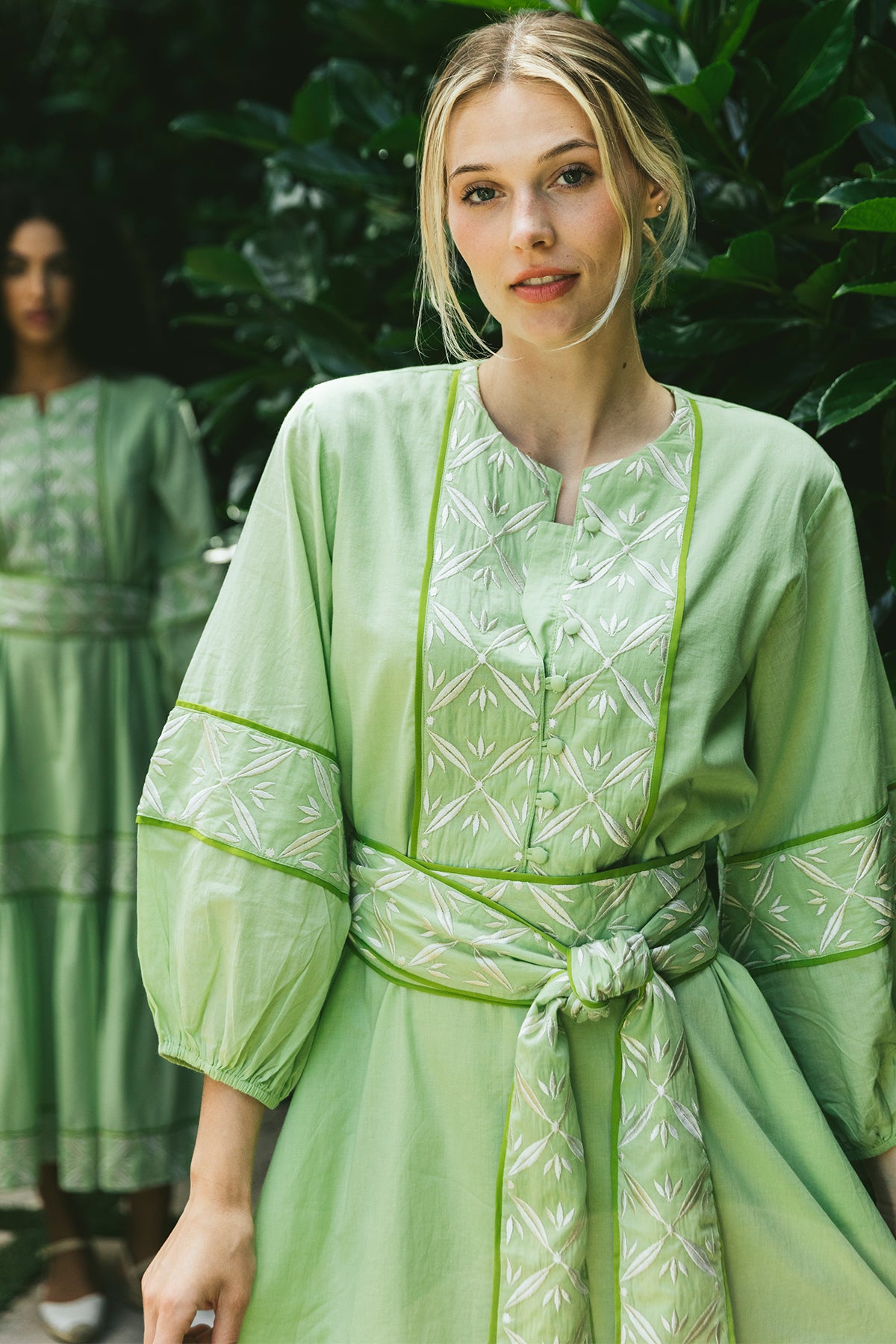 Jewel Neck SUE SARTOR Flounce Mini | Provence Embroidery