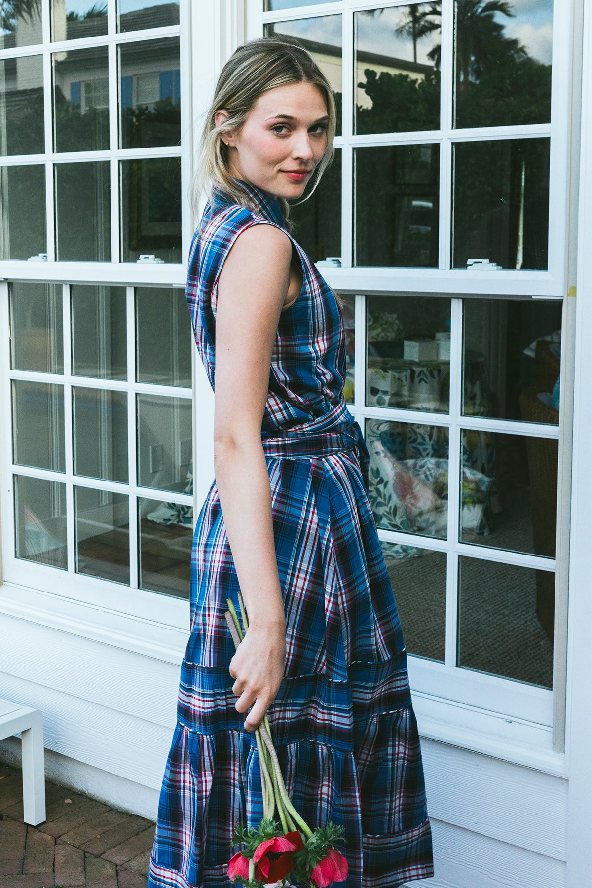 Sleeveless SUE SARTOR Flounce | Liberty Plaid