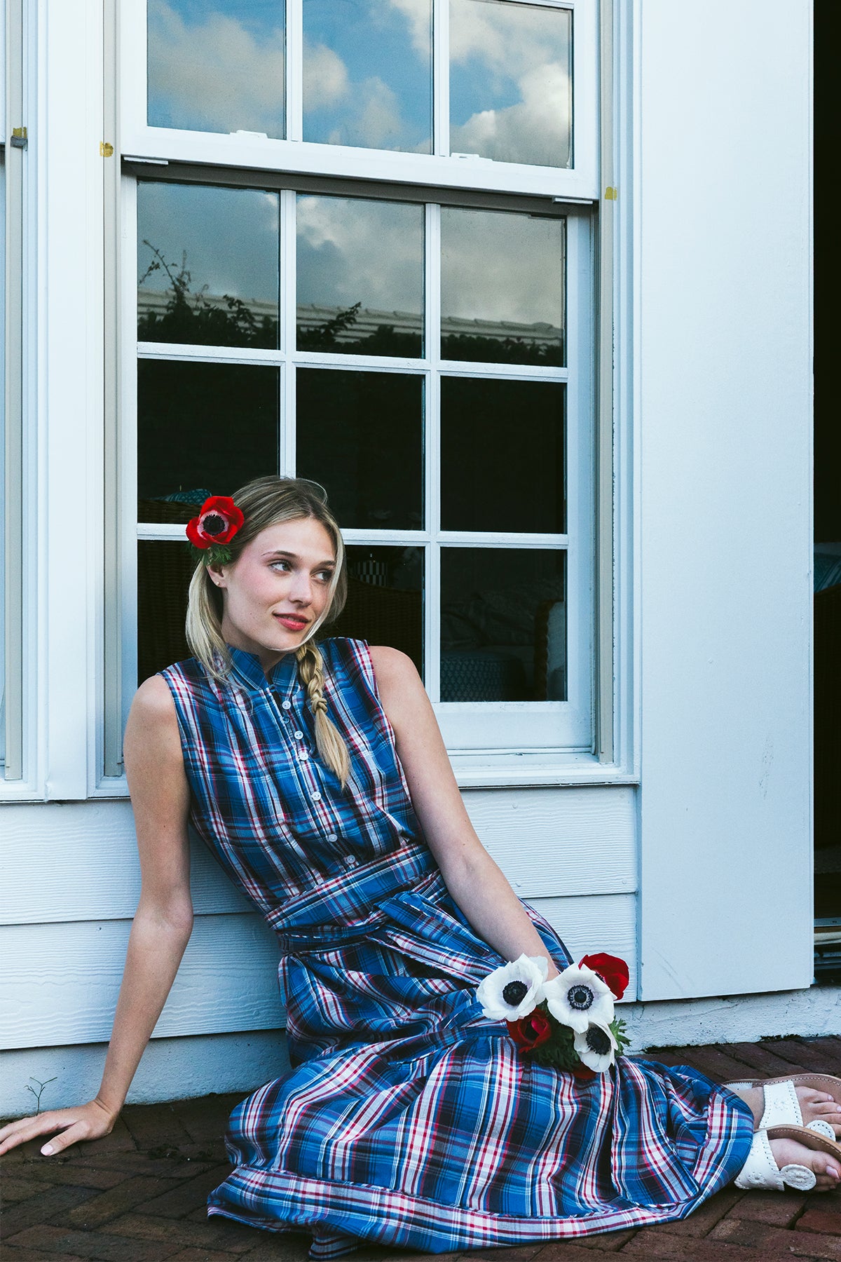 Sleeveless SUE SARTOR Flounce | Liberty Plaid