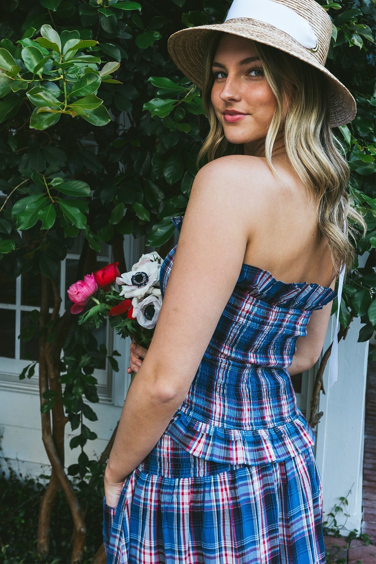 Strapless Bandeau Top | Liberty Plaid