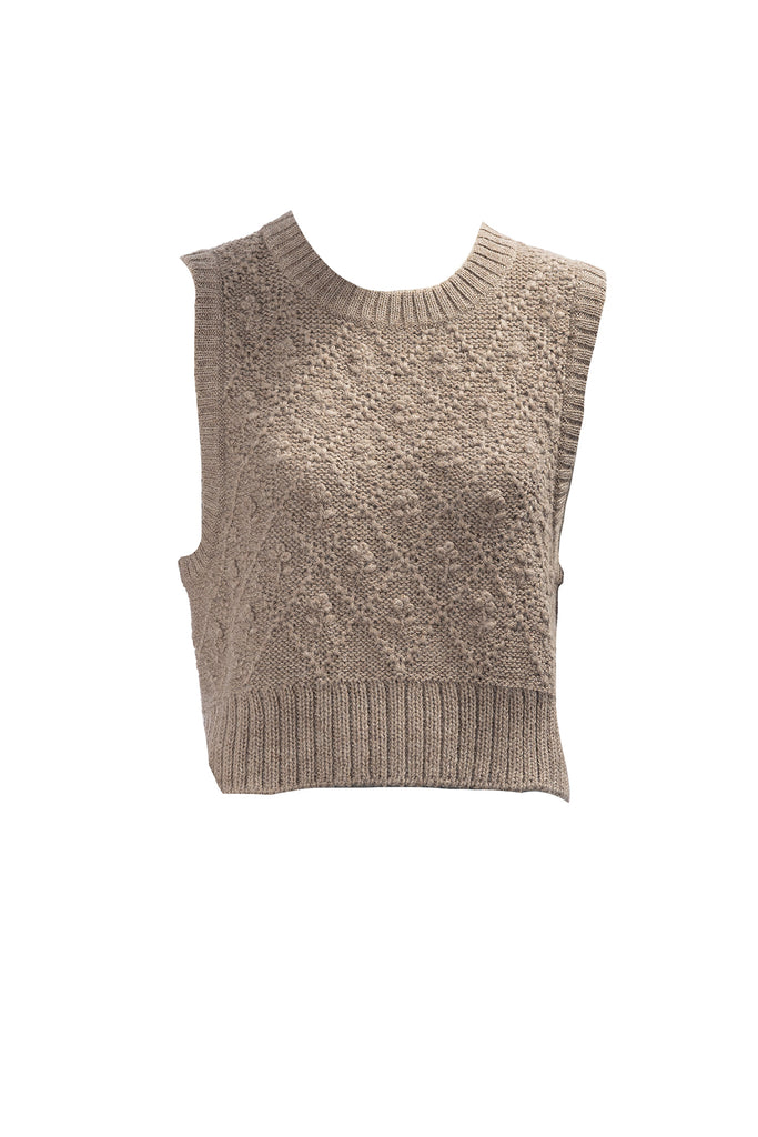 Boxy Vest | Mocha Trellis