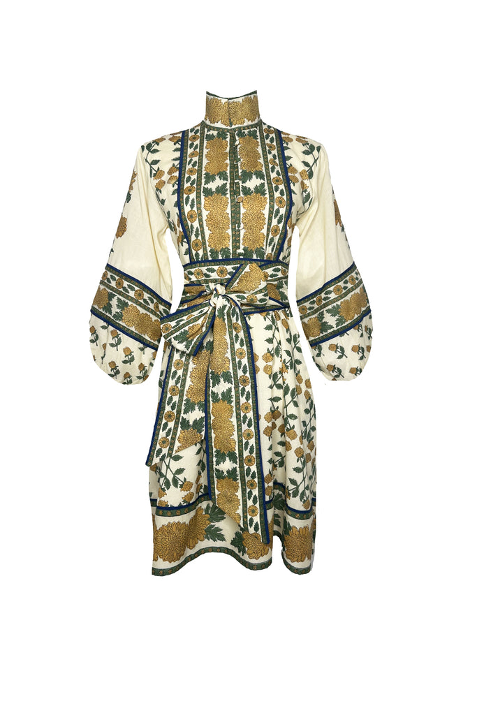 SUE SARTOR Flounce Shorty | Honey/Olive Mum