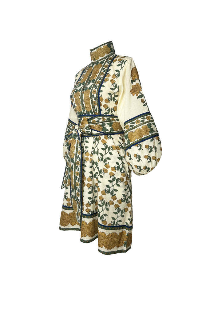 SUE SARTOR Flounce Shorty | Honey/Olive Mum