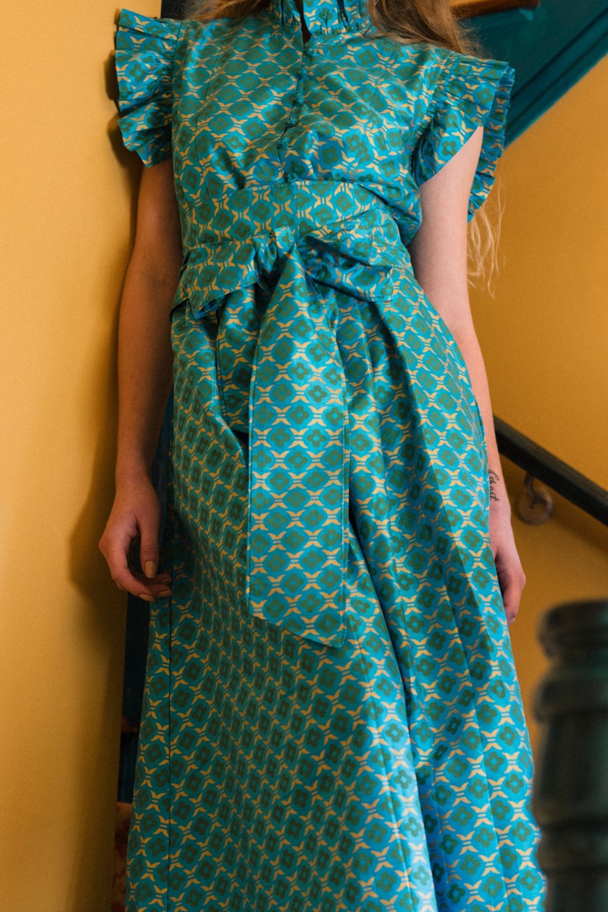 Fairfield | Peacock Taffeta Emerald/Gold Quatrefoil