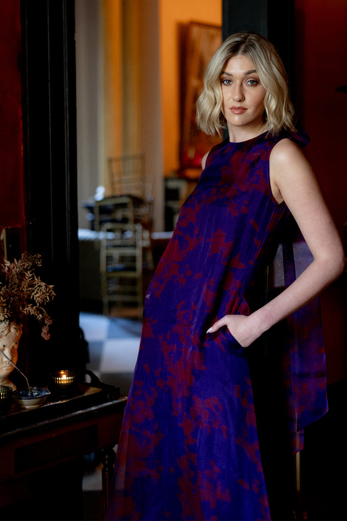 Tibi Dress | Purple/Red Floral Organza