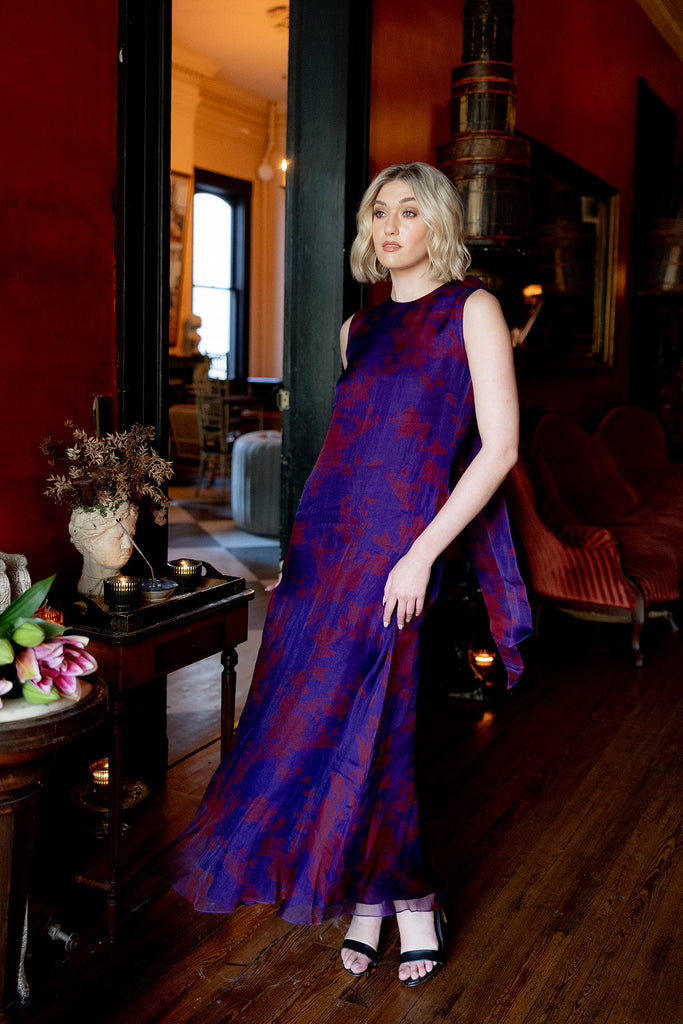 Tibi Dress | Purple/Red Floral Organza