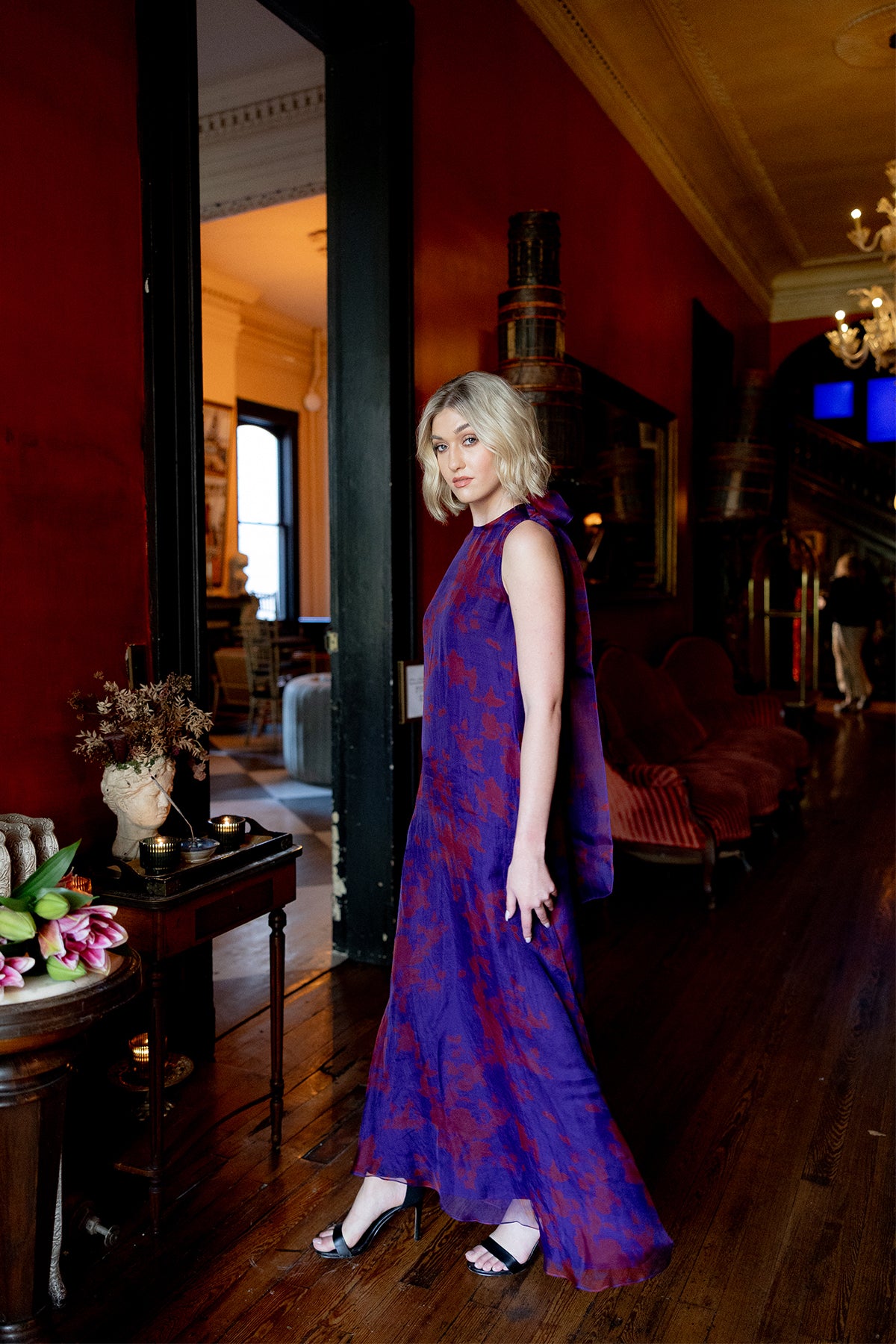 Tibi Dress | Purple/Red Floral Organza