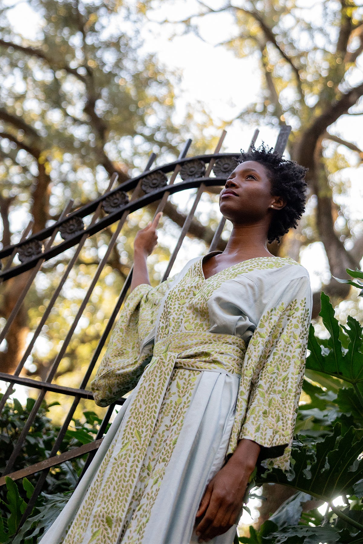 SS Kaftan | Robins Egg Blue/Chartreuse – SUE SARTOR